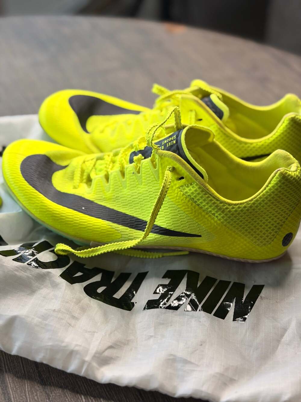 Nike Yellow & Black Track & Field Sprint Spikes US 6